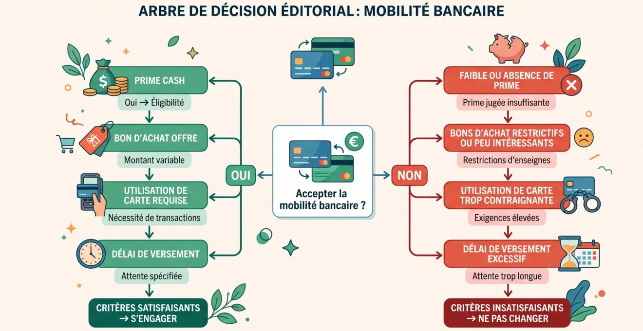 Arbre de décision pour évaluer une prime bancaire avec ou sans mobilité bancaire
