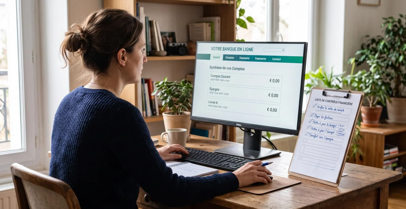Personne vérifiant les conditions d'une offre bancaire avant l'ouverture d'un compte
